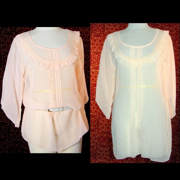 PILANI'S Tops - NEW PILANI'S LIVE IN STYLE peach tunic blouse M✨